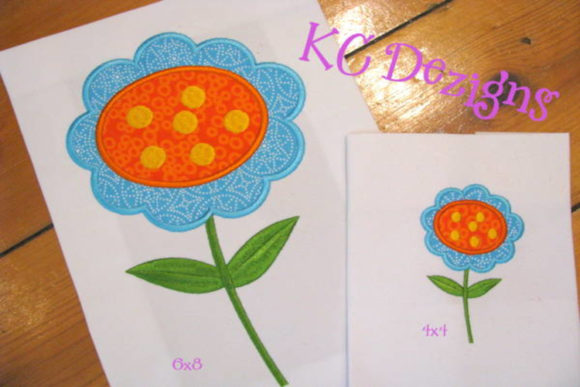 Blue Flower Applique Design