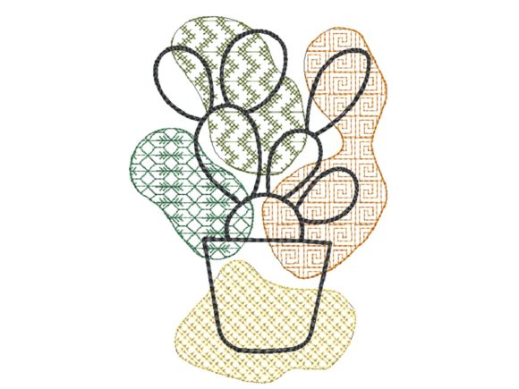 Cactus Line Art: A Craft Fair-Ready Embroidery Design