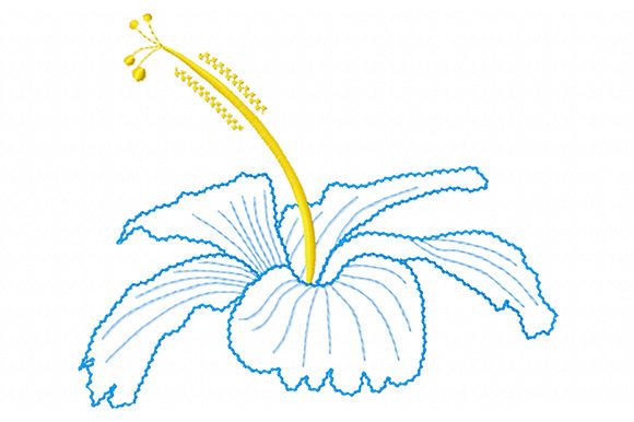 Charming Hibiscus Embroidery Design