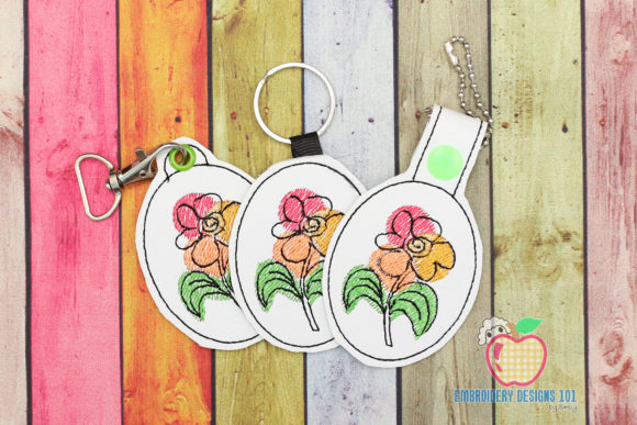 Colorful Flower Keyfob Keychain ITH