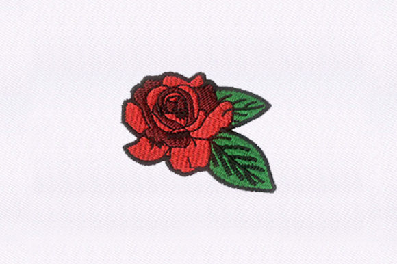 Fancy Red Rose Embroidery Design