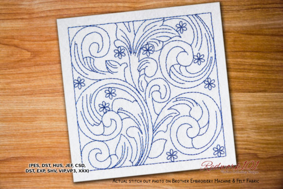 Leaves Abstracts Design Redwork Review