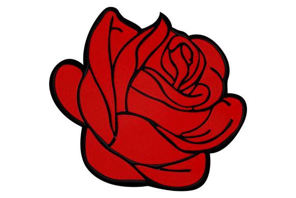 Perfect Red Rose Embroidery Design