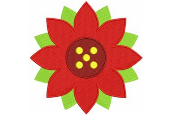 Poinsettia Flower Embroidery Design
