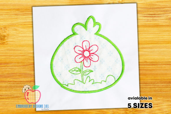 Spring Flower Inside the Round Applique