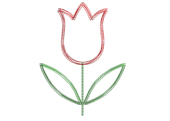 Tulip Scribble Stitch: A Craft Fair-Ready Single Flower
